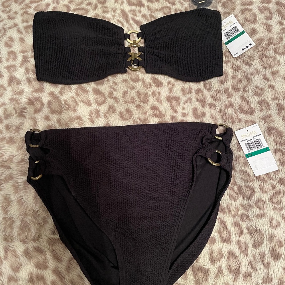 MICHAEL Michael Kors Black Bikini with Gold Accents
